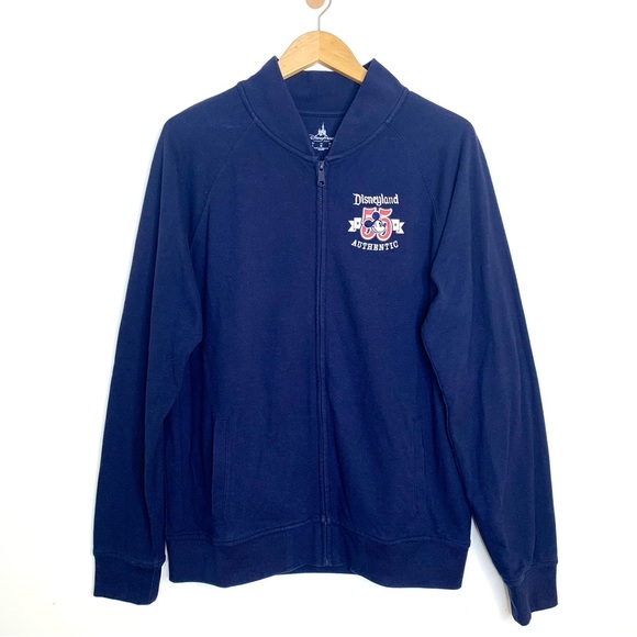 Disneyland Full Zip Jacket Commemorative 1955 Disney Parks Knit Sz M Unisex Navy - Picture 5 of 11